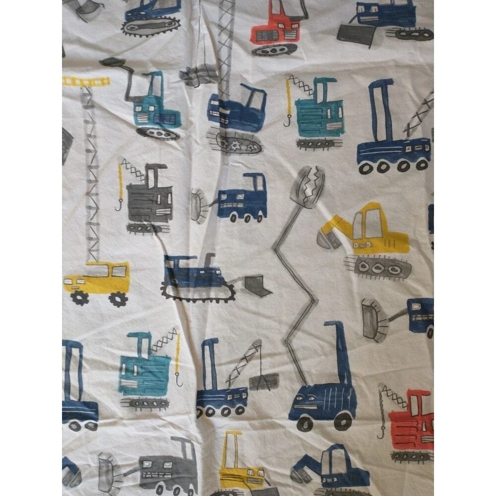 Pottery Barn Kids Crib Sheet Set Jax Construction Vehicles Organic Cotton